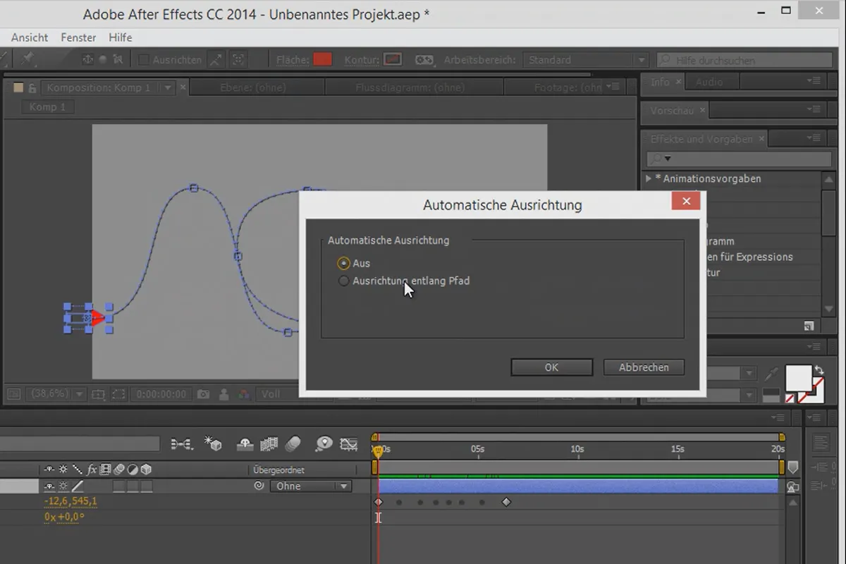 Tipps und Tricks zur Animation in After Effects: Ausrichten am Pfad