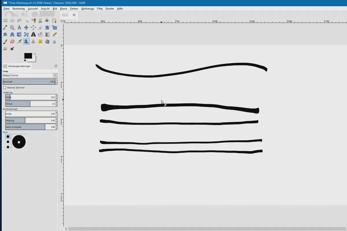 Bildbearbeitung mit GIMP: das Tutorial für Einsteiger – 39 Tinte-Werkzeug