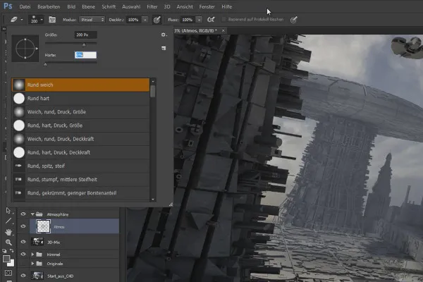 Cinema 4D meets Photoshop: II - 2.2. Grund-Atmosphäre einfügen