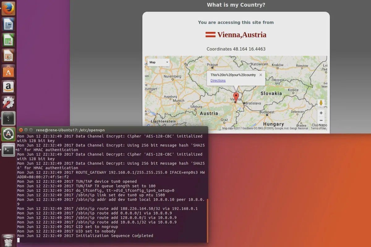 Înțelegerea și configurarea OpenVPN - în siguranță în rețea: 6.8 Conectarea Linux la serverul nostru OpenVPN