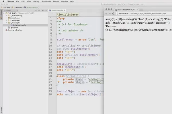Objektorientierte Web-Programmierung mit PHP – 6.01 Daten serialisieren