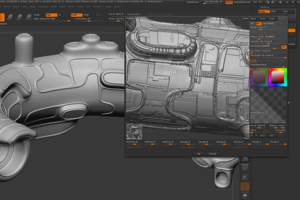 ZBrush pentru începători: 10.2.2 Flux de lucru II – Zgomot Alpha