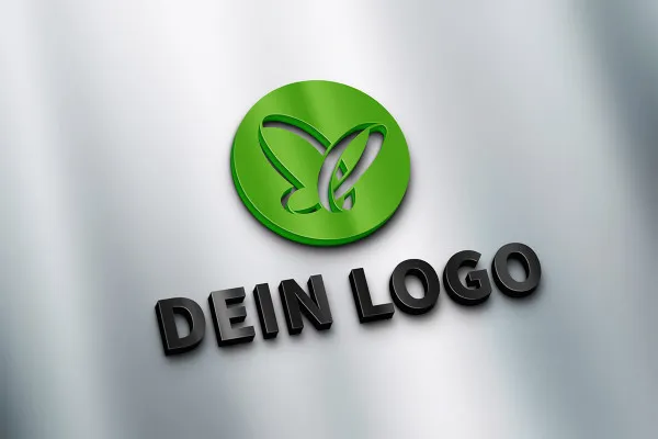 Photoshop-Mockup-Vorlage für Logos: moderner 3D-Effekt