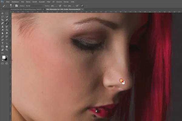 Frequenztrennung in Photoshop – 46 Dodge & Burn Gesicht