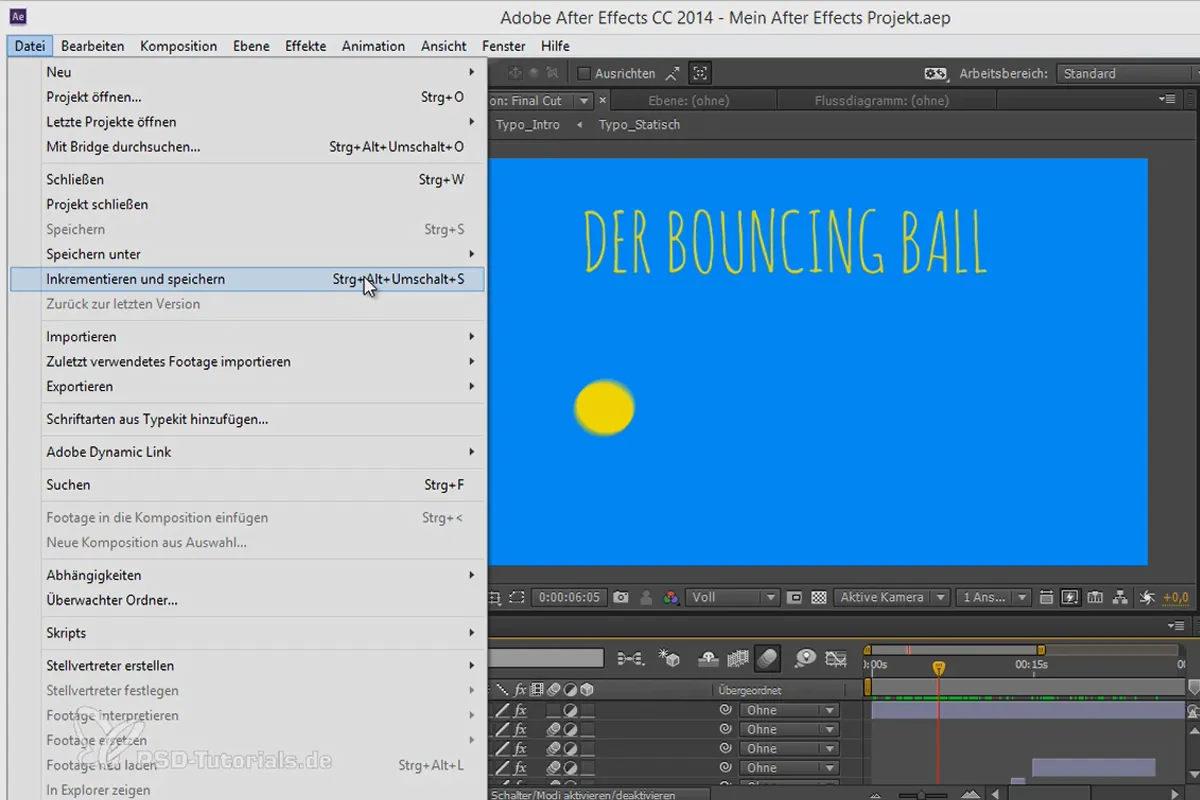 Tipps und Tricks zum Workflow in After Effects: Inkrementieren und speichern