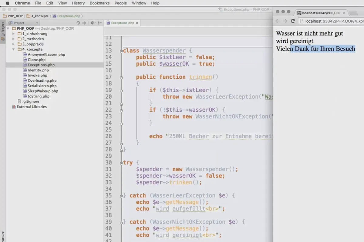 Objektorientierte Web-Programmierung mit PHP – 6.09 Exceptions nutzen