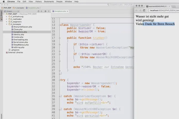 Objektorientierte Web-Programmierung mit PHP – 6.09 Exceptions nutzen
