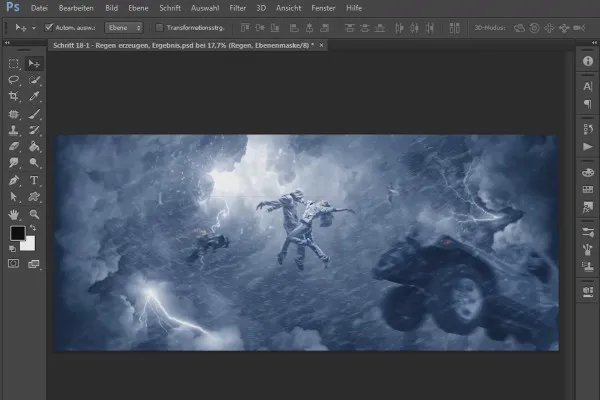 Photoshop-Composing - Dansatori de furtună - Partea 18: Crearea ploii