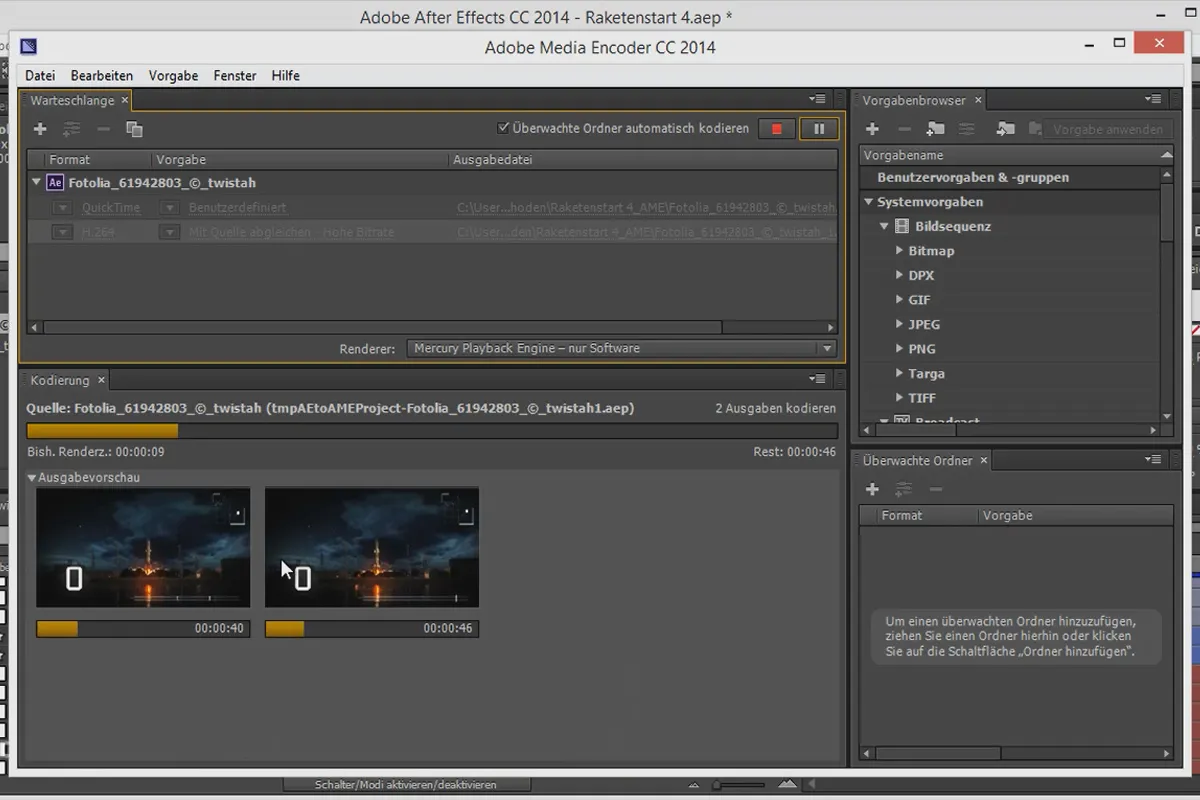 Tipps und Tricks zum Workflow in After Effects: Rendern im Media Encoder