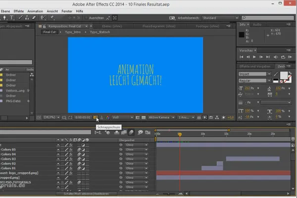 Tipps und Tricks zum Workflow in After Effects: Snapshots - Schnappschüsse