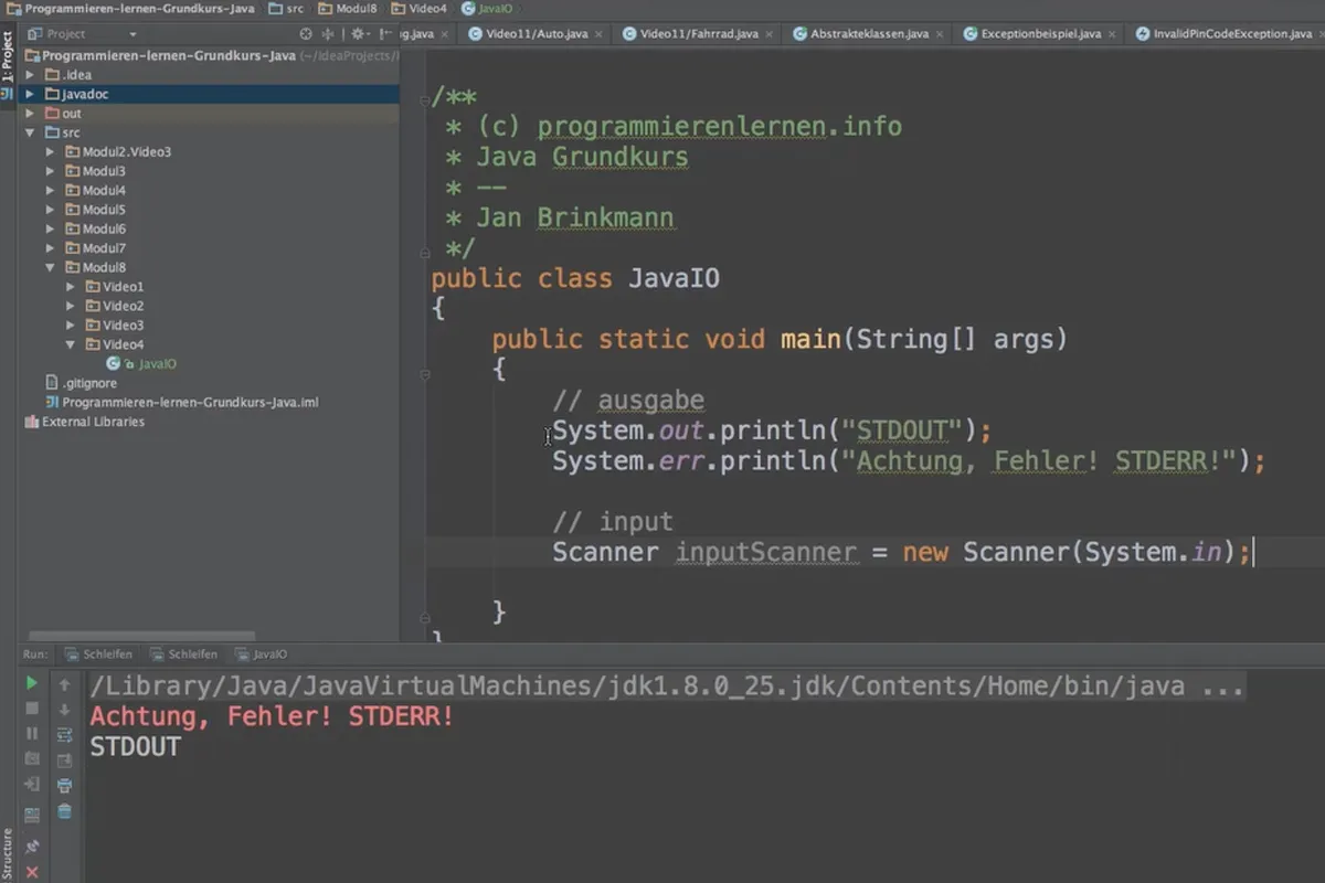 Java für Einsteiger – 8.5 Input/Output mit Java