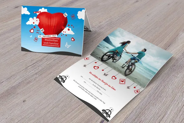 Șablon pentru prezentare Photoshop pentru un flyer pliant în formă de intrare DIN A6 în format de peisaj - Versiunea 2