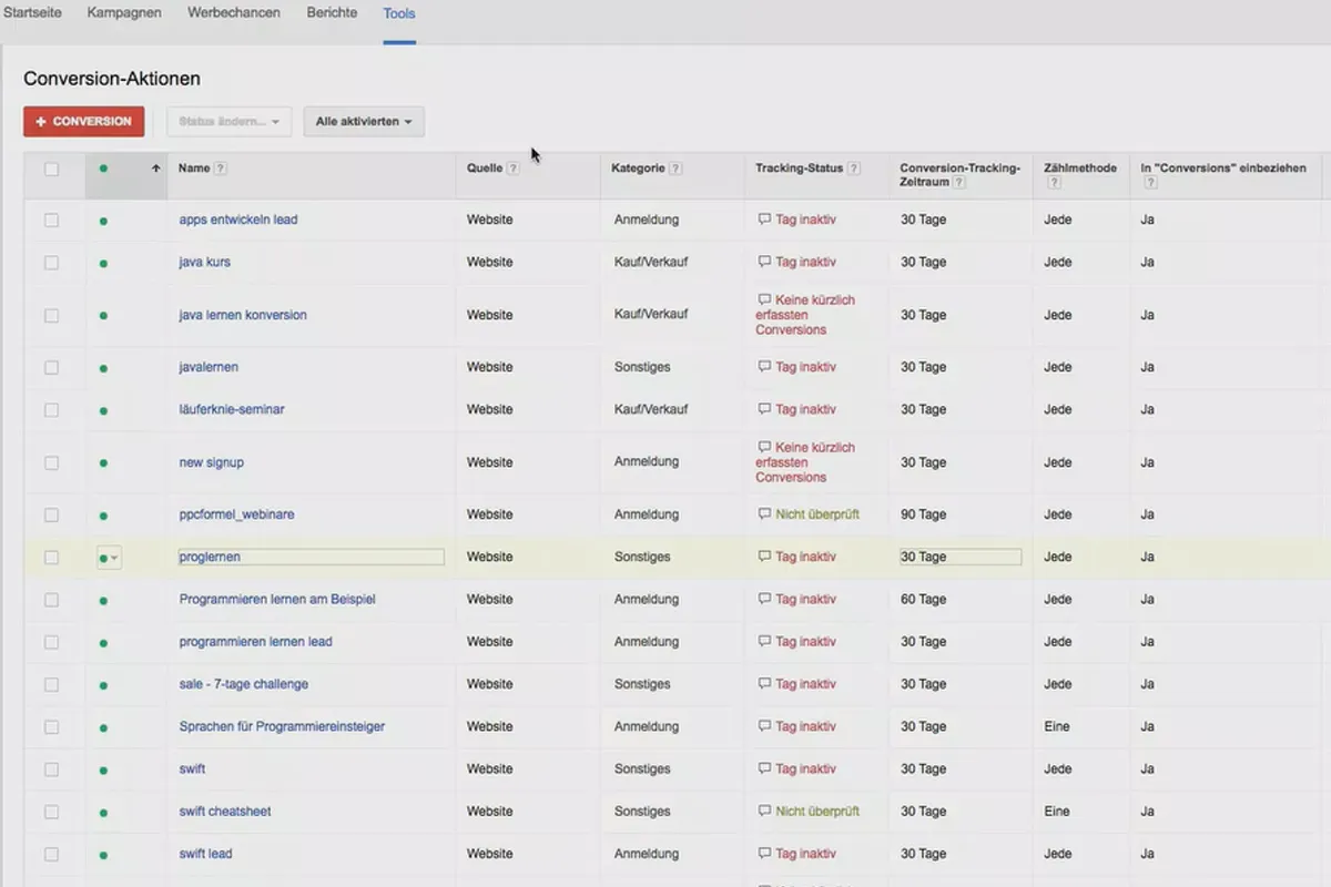 Kundenakquise über Facebook und Google AdWords: 8.7 Conversion-Tracking vorbereiten