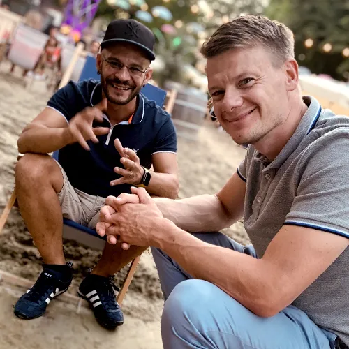 Relaxarea jucătorilor echipei: Stefan Riedl și Matthias Petri