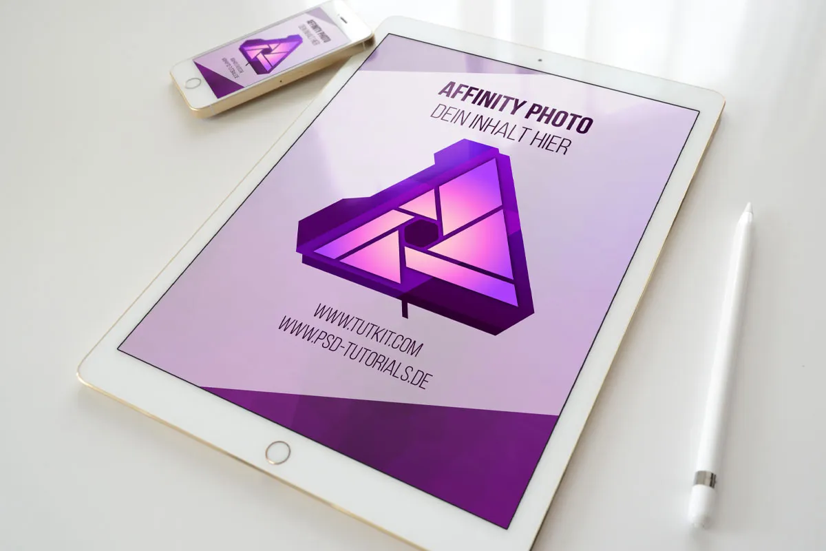 Așa utilizezi colecția mare de mockup-uri în Affinity Photo.