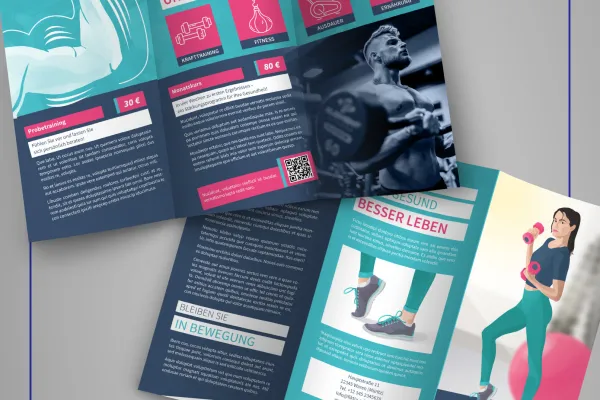 Flyer für Fitness-Studio mit Sport-Icons