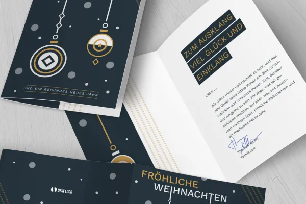 Winternacht – Vorlage für geschäftliche Weihnachtskarten im Business-Look