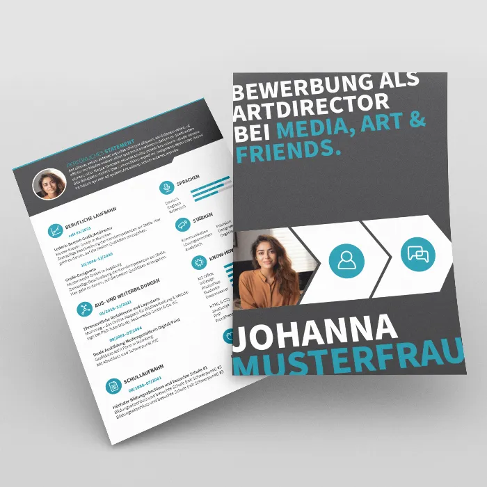 Bewerbung als Grafikdesigner/-in – Design-Muster für Deckblatt, Lebenslauf und Anschreiben