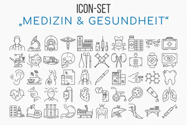 Überblick über die medizinischen Symbole und Icons