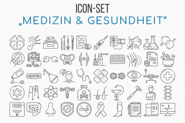 Überblick über die medizinischen Symbole und Icons