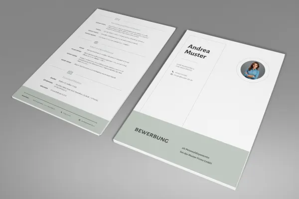 Klassische Bewerbungsvorlagen mit Layouts für Deckblatt, Anschreiben, Lebenslauf