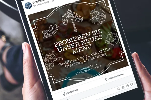 Food-Illustration in einem Social-Media-Post