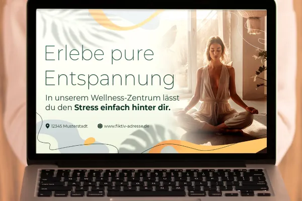 Werbebanner-Vorlage für Photoshop und Affinity Photo für Wellness, Spa und Kursanbieter