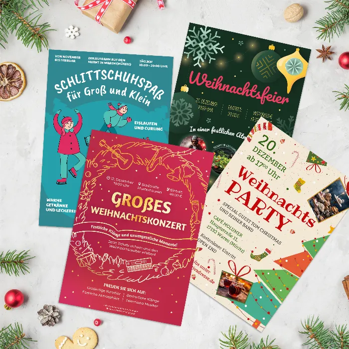 Weihnachtsplakate & Weihnachtsflyer – 10 stimmungsvolle Vorlagen