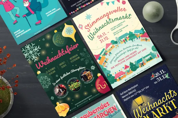 Vorlagen für Weihnachtsplakate und Weihnachtsflyer