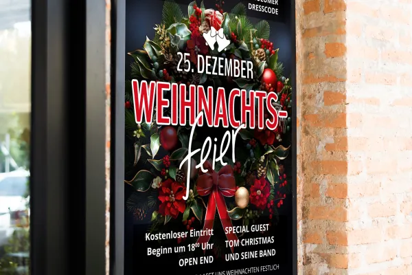 Vorlagen für Weihnachtsplakate und Weihnachtsflyer: Weihnachtsparty ankündigen