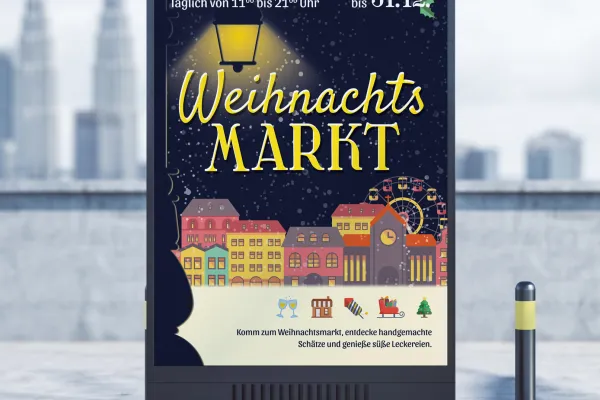 Vorlagen für Weihnachtsplakate und Weihnachtsflyer: Weihnachtsmarkt ankündigen