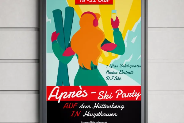 Après-Ski-Party & Hüttengaudi – Flyer- und Plakat-Vorlage für den Winter