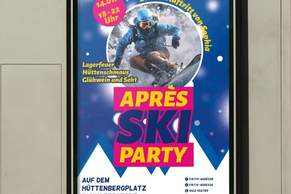 Après-Ski-Party & Hüttengaudi – Flyer- und Plakat-Vorlage für den Winter