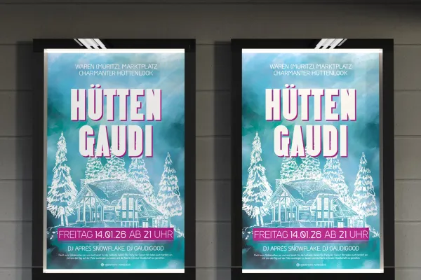 Après-Ski-Party & Hüttengaudi – Flyer- und Plakat-Vorlage für den Winter