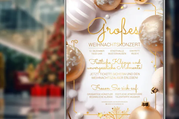 Poster und Flyer für Weihnachten – Design-Vorlage für Weihnachtskonzert