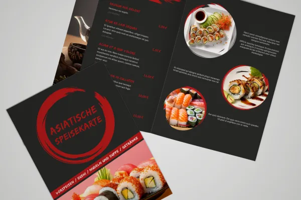 Modele de meniuri: Sushi & bucătărie asiatică