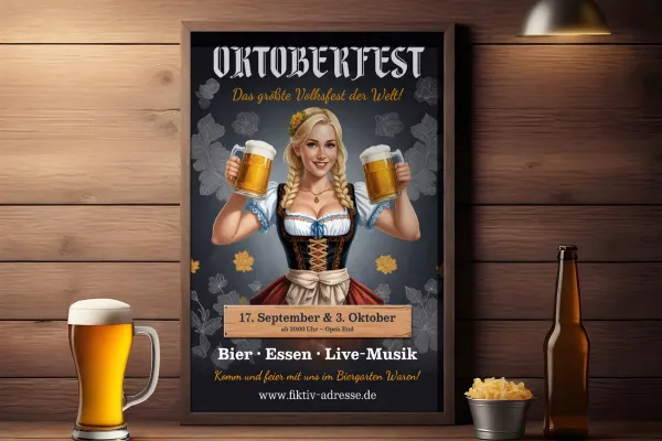 Jedes Design vermittelt auf nur einen Blick: Hier steht ein Oktoberfest an.