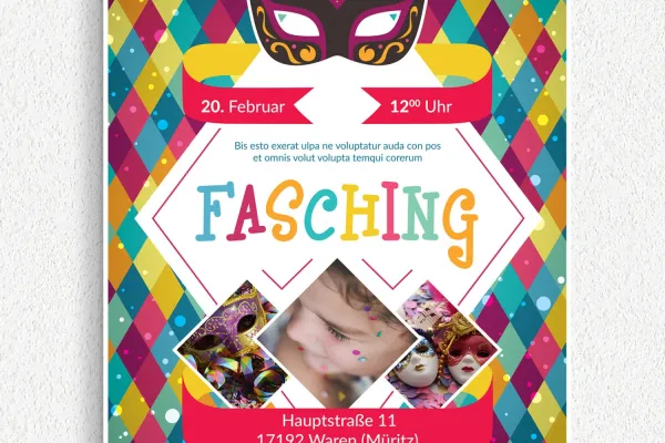 Poster, Flyer und Plakate für Karneval, Fasching und Fastnacht