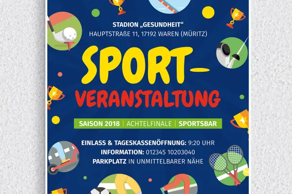 Poster, Flyer und Plakate für Sportveranstaltungen