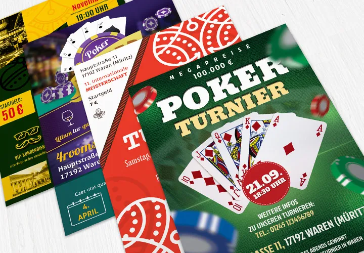 Vorlagen für Skat- und Pokerturnierflyer