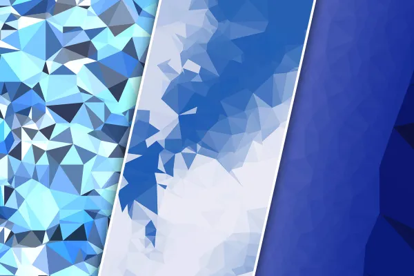 Low Poly-Design in Blau