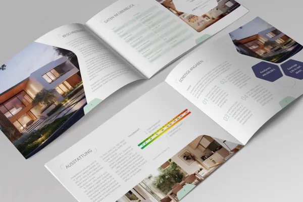 Zwölfseitige Exposé-Vorlagen für Immobilien und Häuser, bearbeitbar in Word, InDesign, PowerPoint und Affinity Publisher