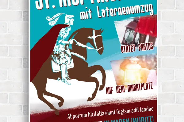 Kündige schnell und einfach Laternenumzüge und Festivitäten zum Sankt-Martins-Tag an.