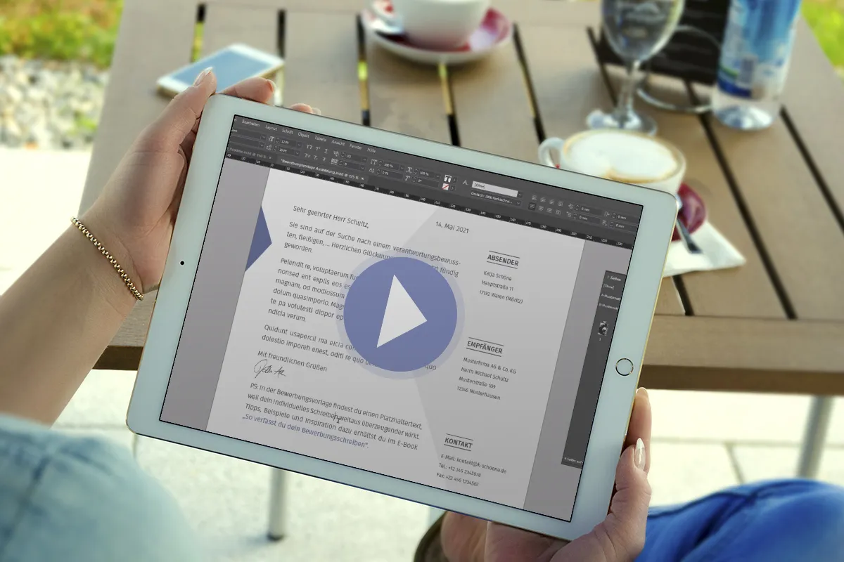 InDesign-Anleitung: Vorlage zur Bewerbung um eine Ausbildung bearbeiten