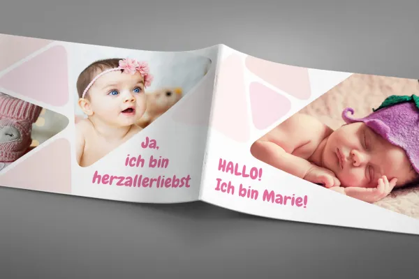 Vorlage für Babyfotoalbum im Querformat DIN A4