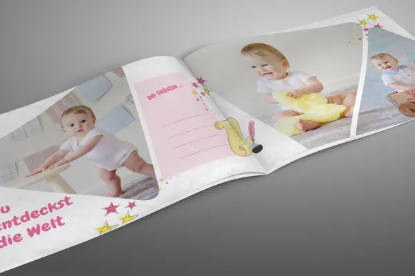 Vorlage für Babyfotoalbum im Querformat DIN A4