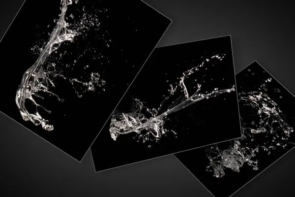 Wassertropfen-Bilder und Wasser-Splashes zum Einsatz in Compositings.