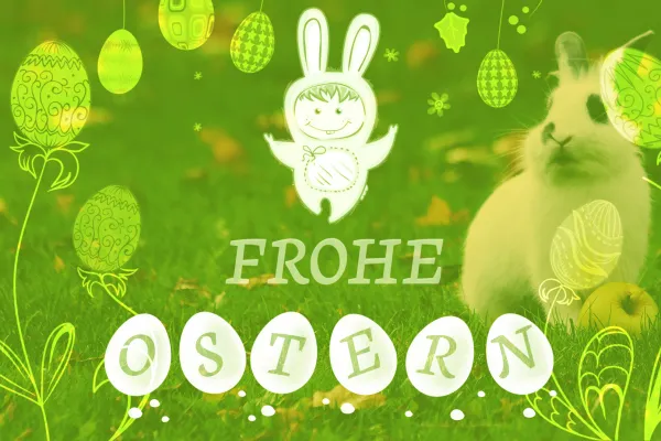 Beispiel für die Pinsel: Osterhase, Ostereier, Frühlingsmotive