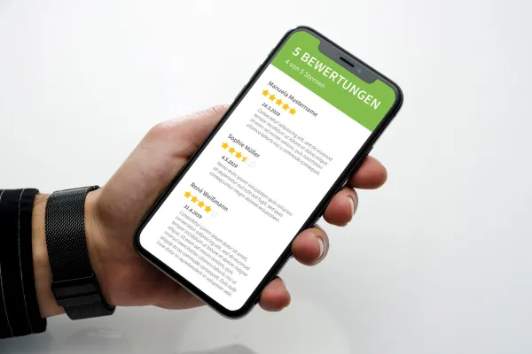 Beispiel für eine Sterne-Bewertung in den Kommentaren einer Webseite