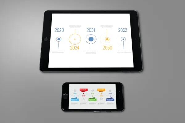 Zeitstrahl-Vorlage zum Erstellen moderner Timelines